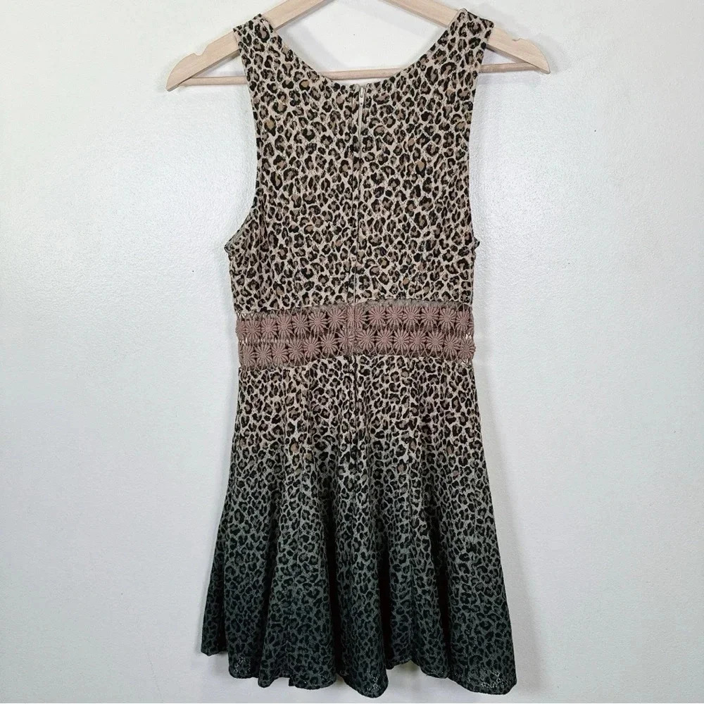FREE PEOPLE Womens Size 2 Leopard Ombre Lace Daisy Dress - Picture 11 of 11
